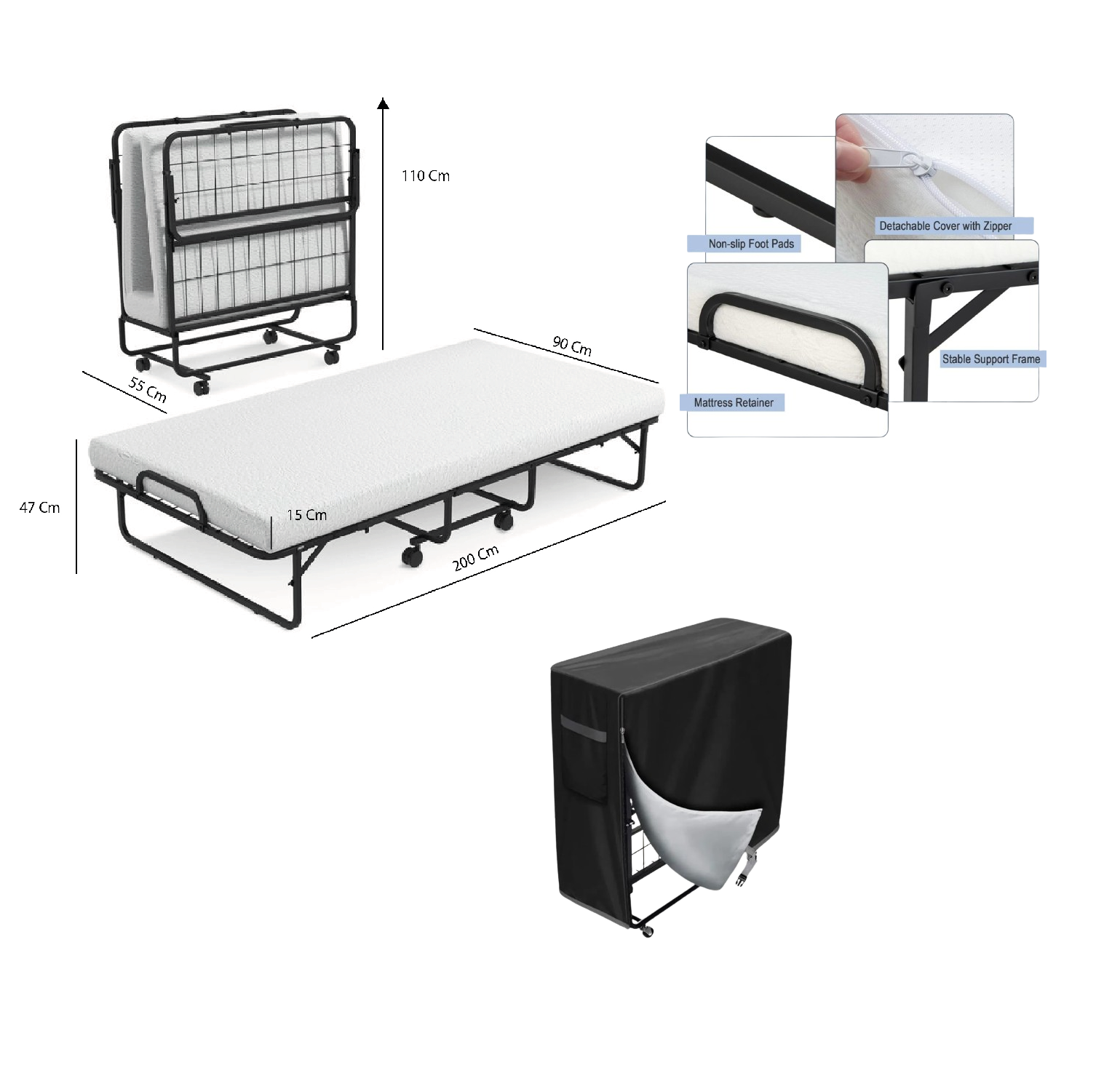 Lit d'Appoint Pliable